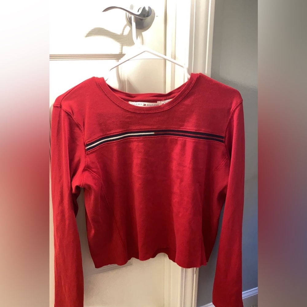 Tommy Hilfiger red vinatge cropper t shirt size XL